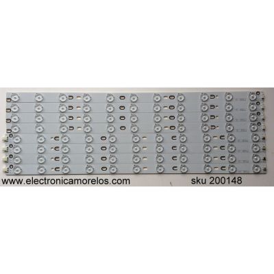 KIT DE LED´S PARA TV TOSHIBA (8 PIEZAS) / NUMERO DE PARTE V500H1-LD1-TLDC6 / V500H1-LD1-TRDC6 / V500HK1-LD1 LED / PANEL V500HK1-LD1 / MODELOS 50M2U / 50L2200U / 50LB45RQ